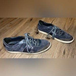 Salvatore Ferragamo Men’s Sneakers Navy Blue Suede Shoes Size 11